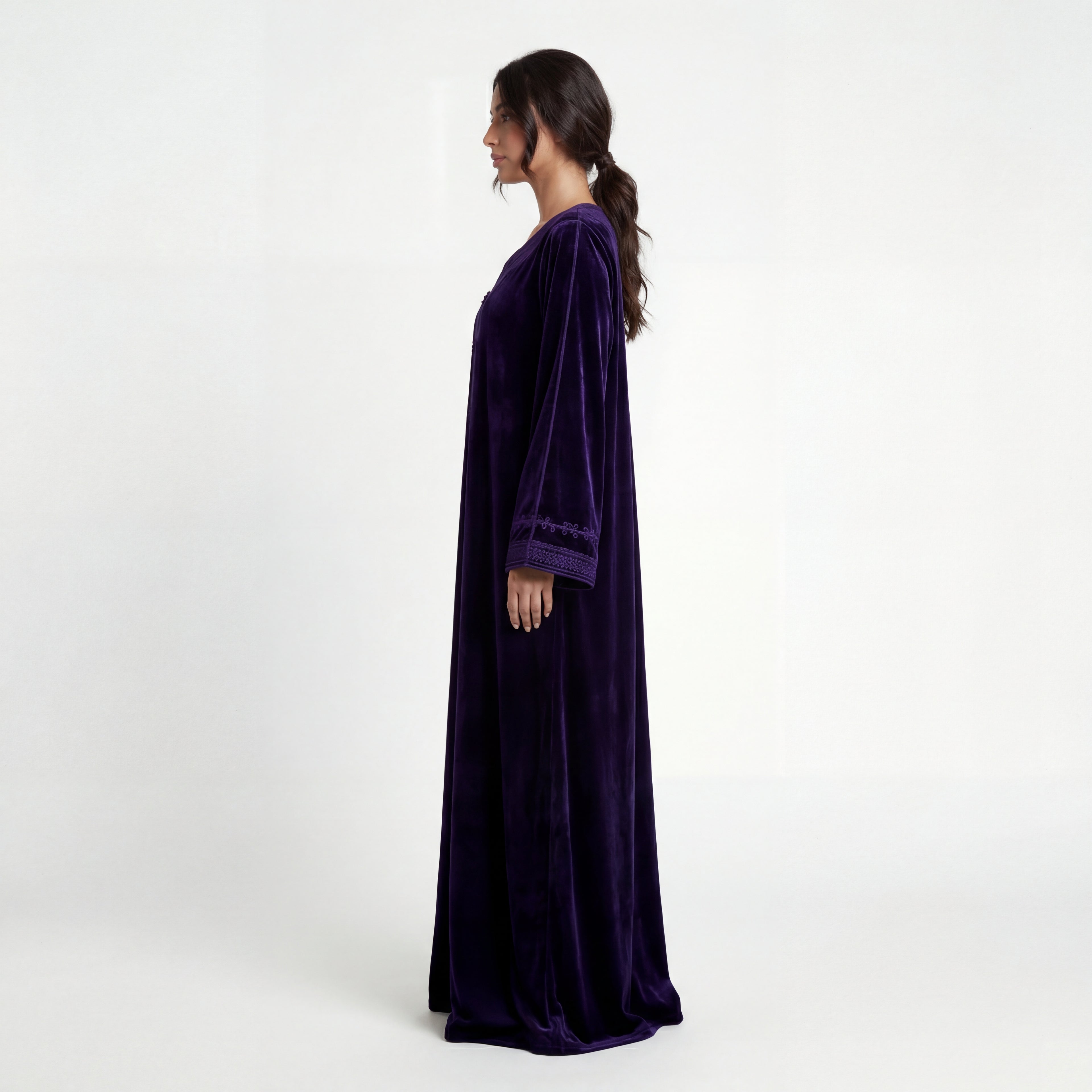 Plum Kaftan - Velvet Occasion Wear