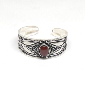 Handmade Berber Plated Silver Cuff Bracelet: Tribal Jewelry