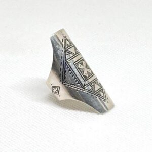 Vintage Engraved Sterling Silver Berber Ring: Tribal Jewelry, Size 8 US