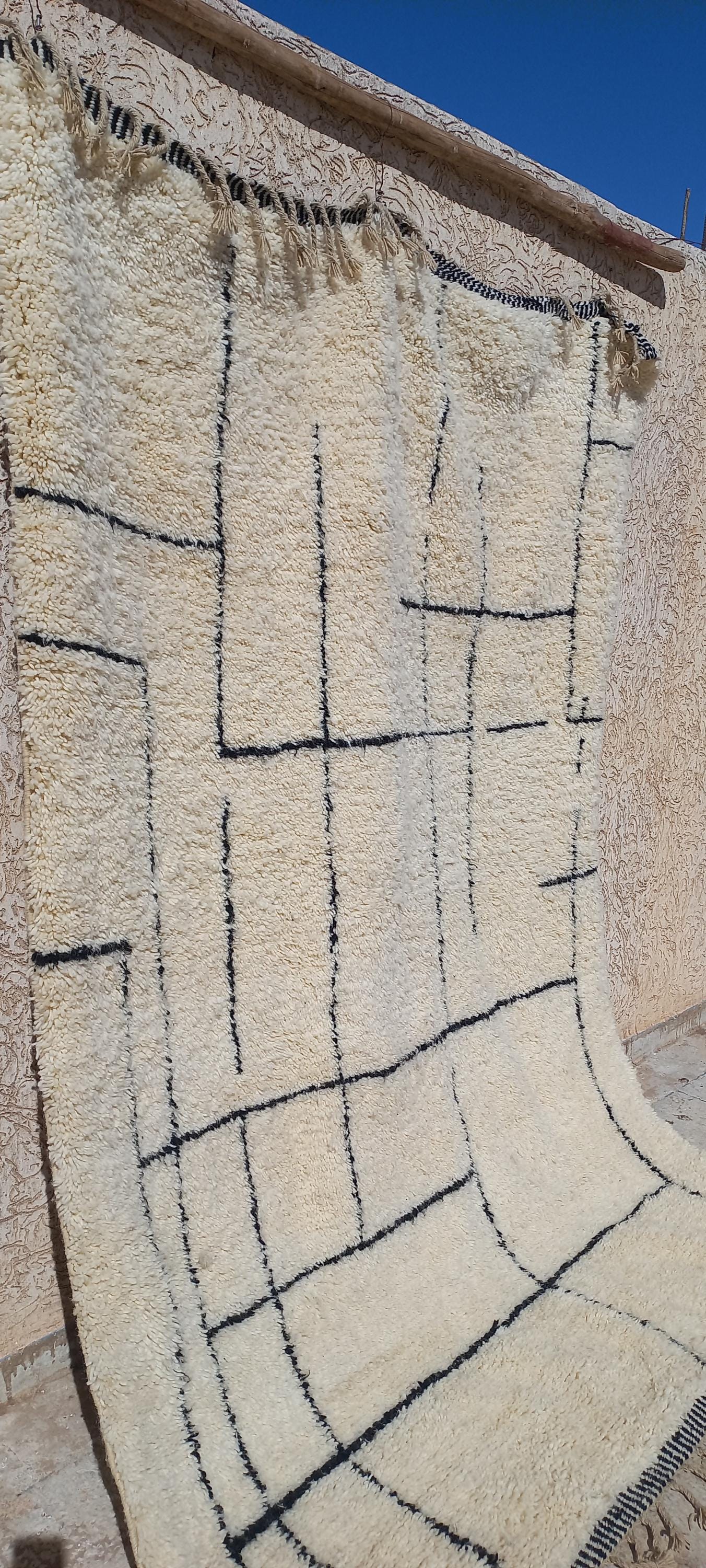 Berber Authentic Beni Ourain Rug 8x5 ft