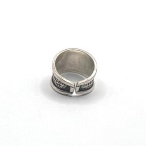 Sterling Silver Amazigh Ring - Hand-Engraved Berber Tribal Band (Size 7 US)