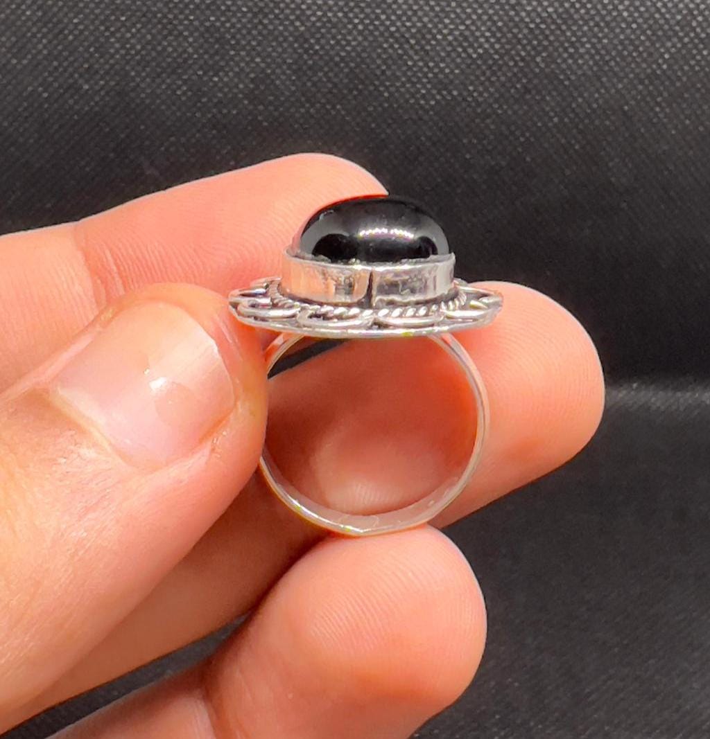 Sterling Silver Berber Ring: Red Agate, Tribal Boho Jewelry
