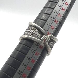 Sterling Silver Amazigh Ring - Hand-Engraved Berber Tribal Band (Size 7 US)