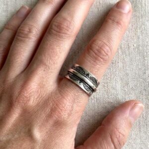 Handmade Sterling Silver Tuareg Band Ring: Engraved Berber Boho Ethnic Tribal Jewelry