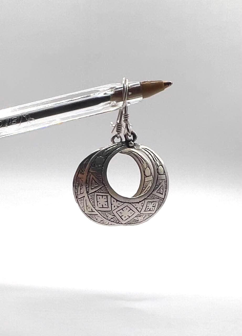 Tuareg Sterling Silver Amazigh Yaz Symbol Bohemian Gypsy Ethnic Hippie African Earrings: Berber Jewelry