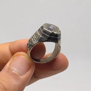 Vintage Berber Metal Ring: African Chevron Bead, Tribal Boho Jewelry