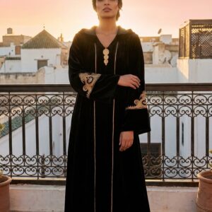 Velvet Djellaba - Berber Black Occasion Wear