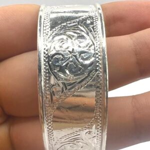 Cuff Silver Bracelet Handmade Berber Tribal Bangle Ethnic African Tuareg Engraved Simple Sterling