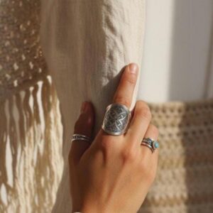Handmade Tuareg Berber Sterling Silver Ring: Tribal Ethnic Boho Jewelry Size 9 US