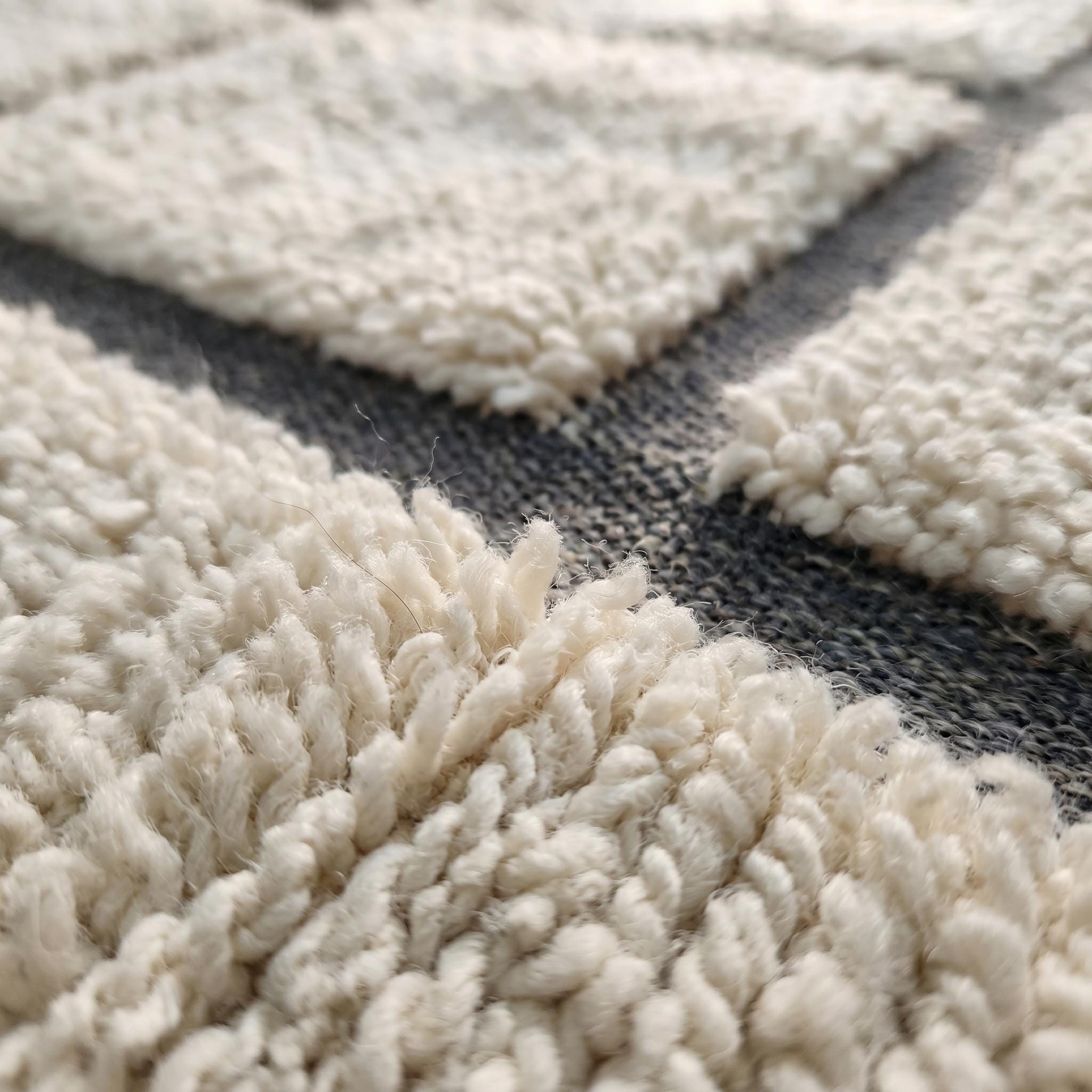 Beni Ourain Rug - Ivory Grey Wool Rug - Handmade Striped Rug - Japandi Area Rug - Minimalist Berber Carpet - Multiple Sizes