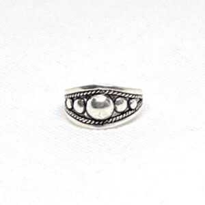 Berber Beaded Balls Band Sterling Silver Statement Ring: Handmade Tribal Ethnic Traditional Vintage