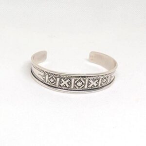 Mali Niger Tuareg Solid Silver Cuff Bracelet: Sterling Berber Bangle Ethnic Tribal Jewelry