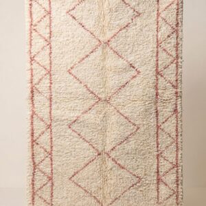 Beni Ourain Rug - Ivory Blush Pink Wool Rug - Handmade Diamond Rug - Soft Boho Area Rug - Rose Berber Carpet - Multiple Sizes