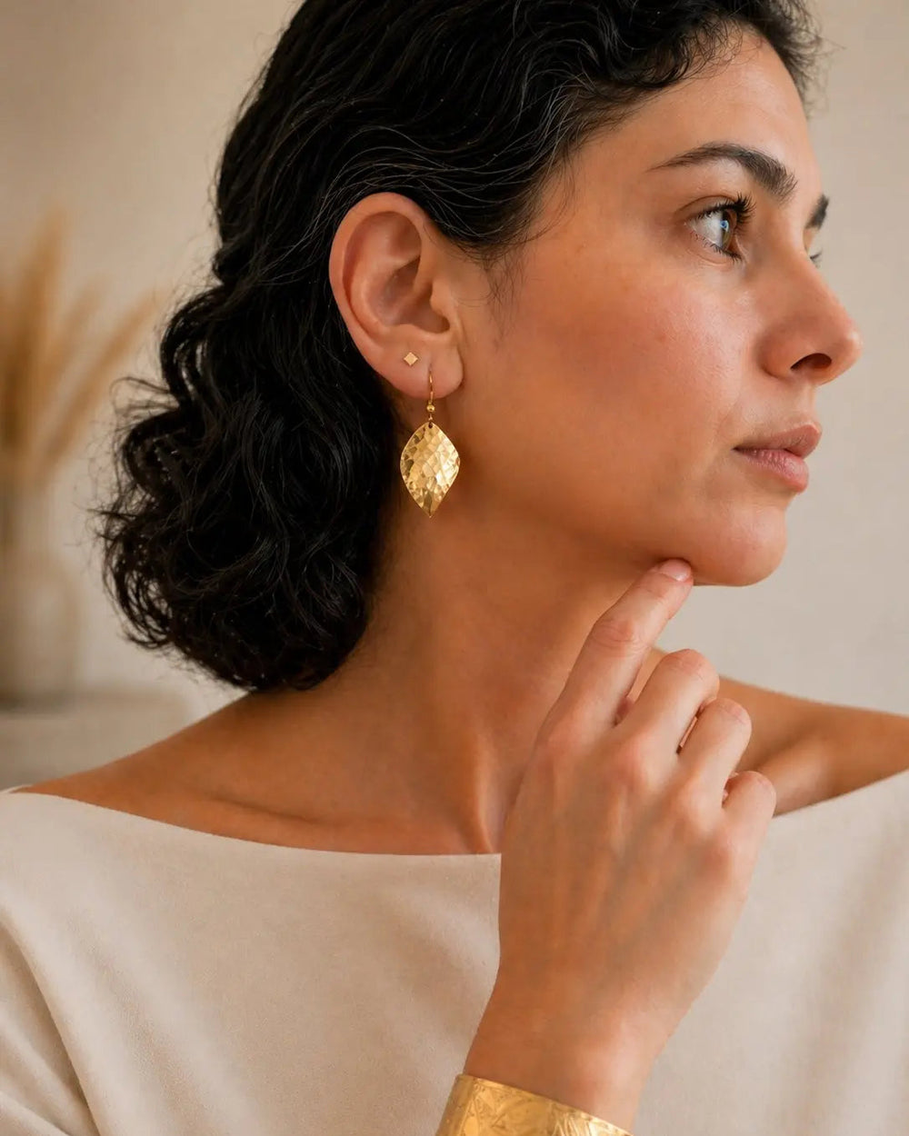Nourhan Earrings - Amazigh Brass Heritage Jewelry