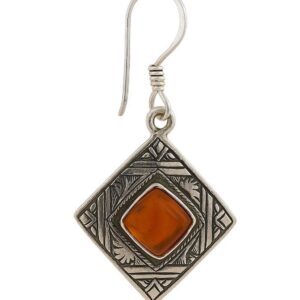 Tuareg Berber Amber Earrings: Sterling Silver African Tribal Jewelry