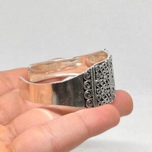 Adjustable Berber Bracelet, Sterling Silver Tuareg Tribal Cuff