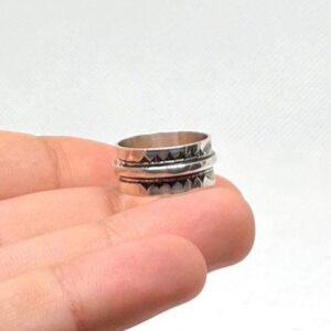 Amazigh Handmade Sterling Silver Tuareg Ring: Berber Tribal Jewelry Size 56 EU, 8 US