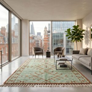 Berber Sage Green Beni ourain Rug