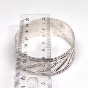 Vintage Berber Sterling Silver Bangle, Tribal Cuff Bracelet