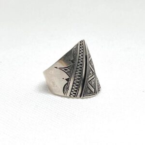 Handmade Sterling Silver Berber Ring: Tuareg Tribal Jewelry Size 10 US, 62 EU