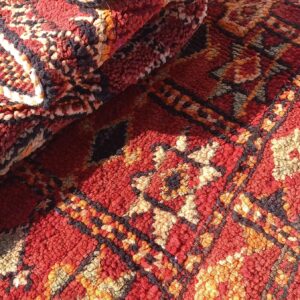 Vintage Rug 5x4 ft - Red Tribal Wool Rug - Antique Berber Carpet - Boho Living Room Rug - Rehamna Area Rug - One of a Kind