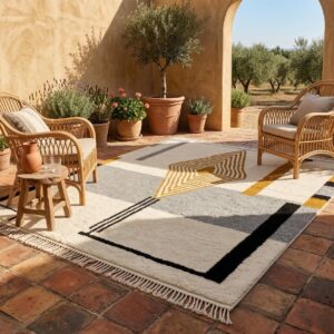 Authentic Beni Ourain Rug - Soft wool area rug, Handmade Berber rug, Morrocan rug, Neutral shag rug, Boho rug for living room