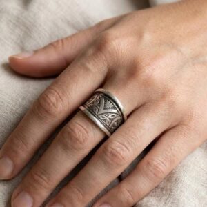 Handmade Sterling Silver Tuareg Ring: Berber Ethnic Tribal African Jewelry Size 8