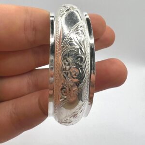Cuff Silver Bracelet Handmade Berber Tribal Bangle Ethnic African Tuareg Engraved Simple Sterling
