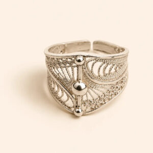 Amazigh Silver Ring – Tlaytmas Filigree Openwork Design