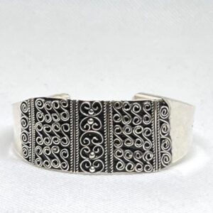 Adjustable Berber Bracelet, Sterling Silver Tuareg Tribal Cuff
