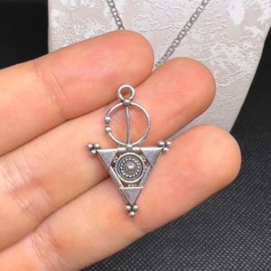 Berber Sterling Silver Tizerzai Necklace: Amazigh Fibula Pendant