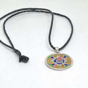 Amazigh Yaz Symbol Enamel Silver Pendant: Berber Kabyle Sterling Necklace