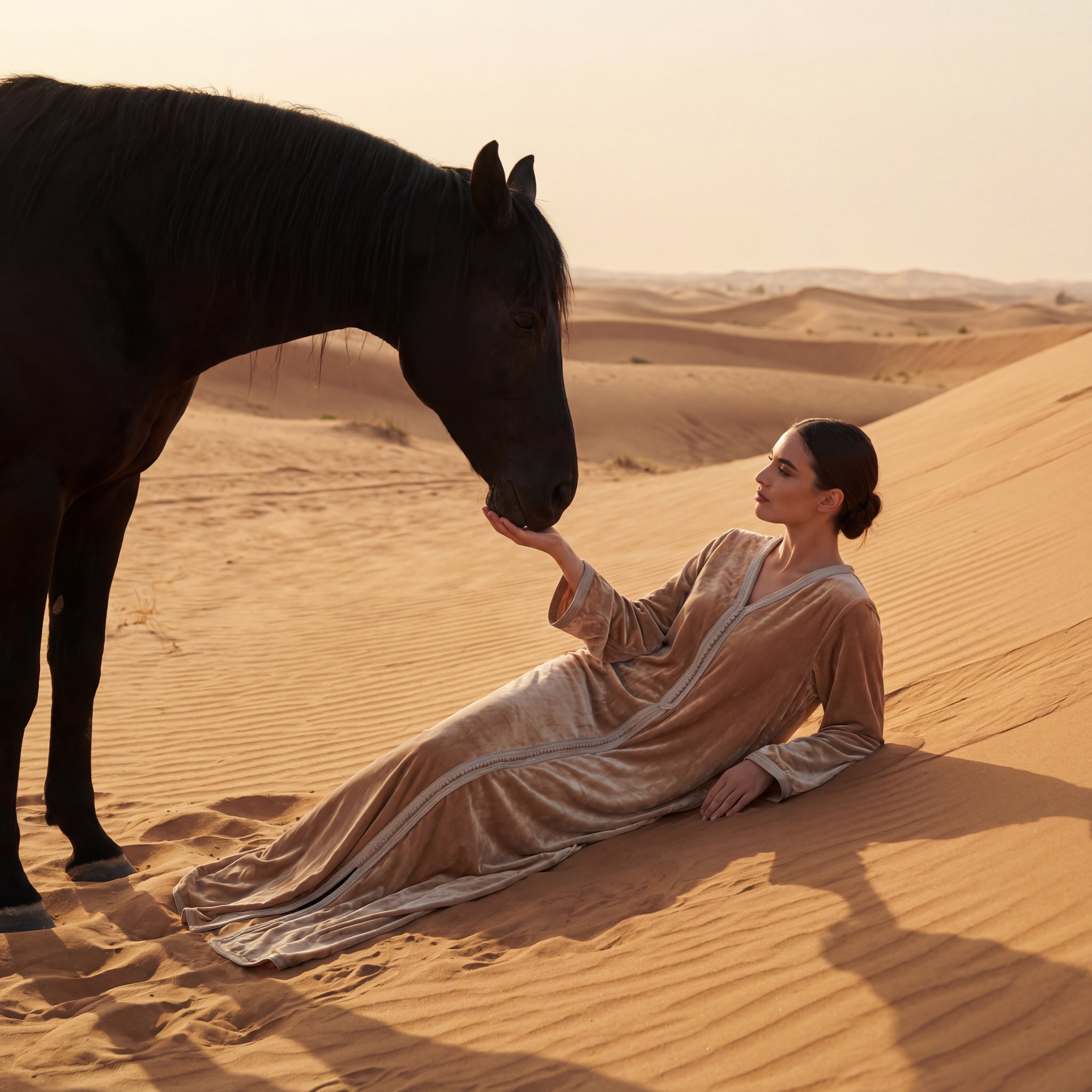 Sfifa Kaftan - Velvet Beige Occasion Wear