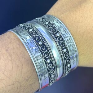 Tuareg Sterling Silver Cuff Bracelet: Berber Boho Jewelry