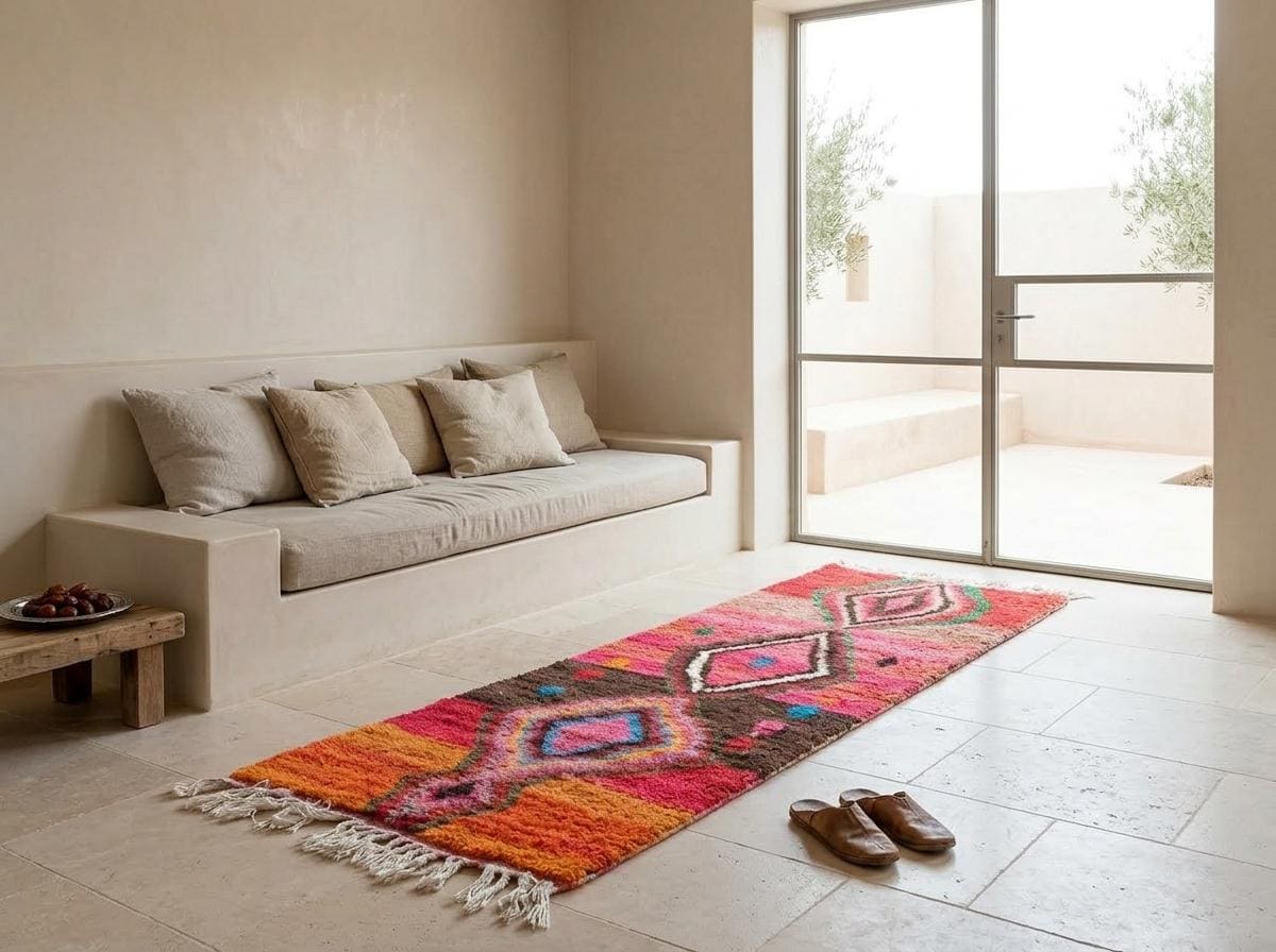 Berber Handwoven Pink Rug