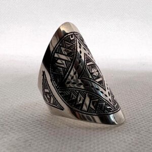 Handmade Tuareg Berber Sterling Silver Ring: Tribal Ethnic Boho Jewelry Size 8 US