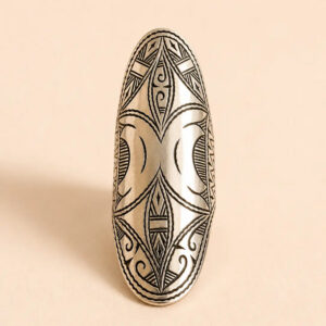 Amazigh Silver Ring – Tighri Geometric Shield Design