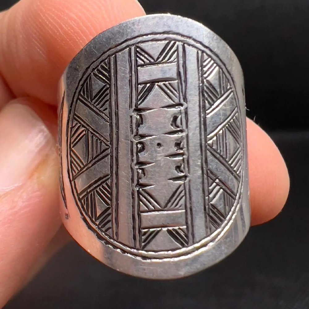Vintage Tuareg Sterling Silver Ring: Handmade Berber Tribal Jewellery