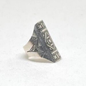 Berber Sterling Silver Ring: Handmade Ethnic Engraved Tribal Jewelry, Size 8