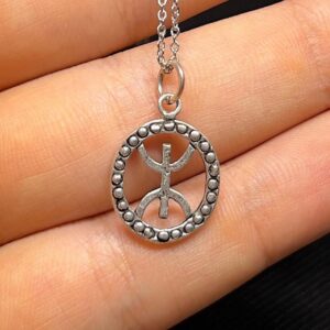 Amazigh Berber Sterling Silver Pendant Necklace: Kabyle Tuareg Symbol Jewelry