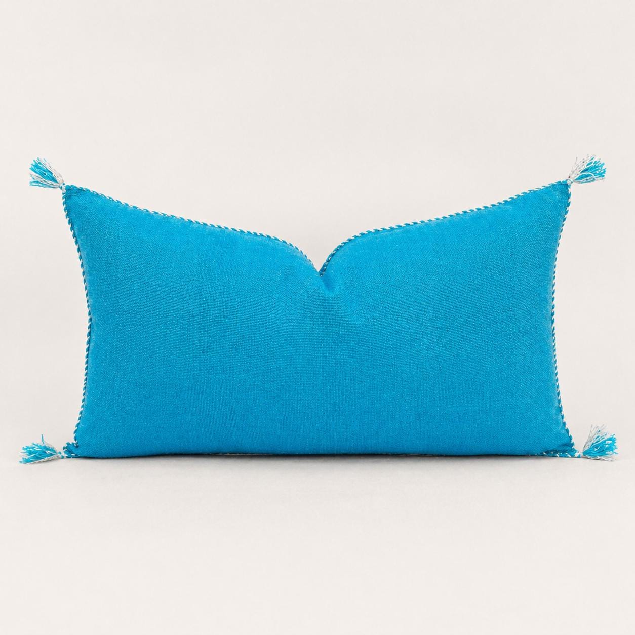 Amazigh Cactus Silk Cover 12x20 Handmade Lumbar Pillow