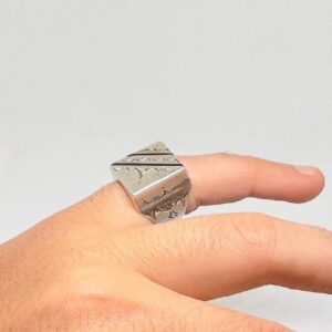Handmade Tuareg Sterling Silver Ring: Berber Tribal Jewelry, Size US 8, 57 EU