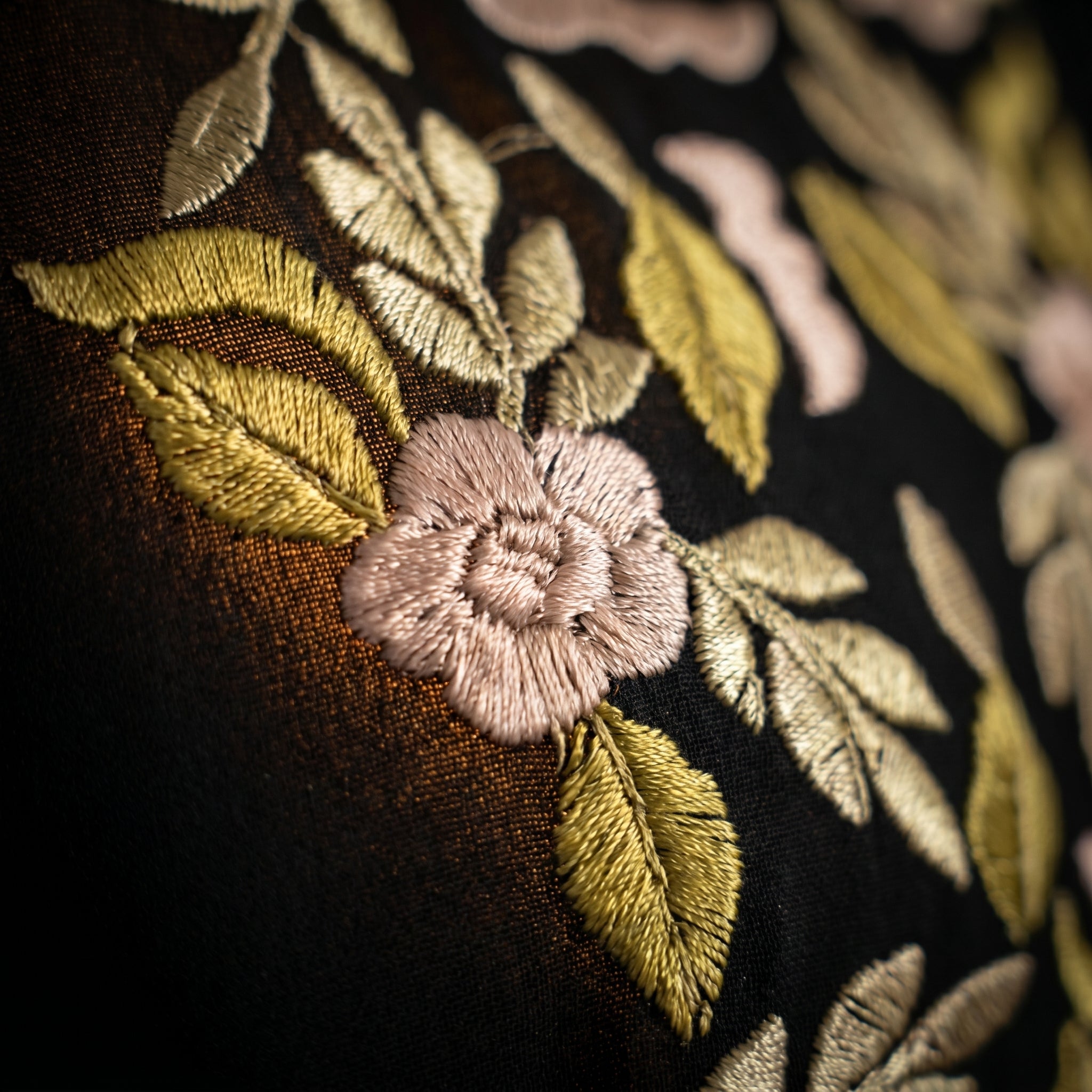 noir Kaftan - Beige Motif Occasion Wear