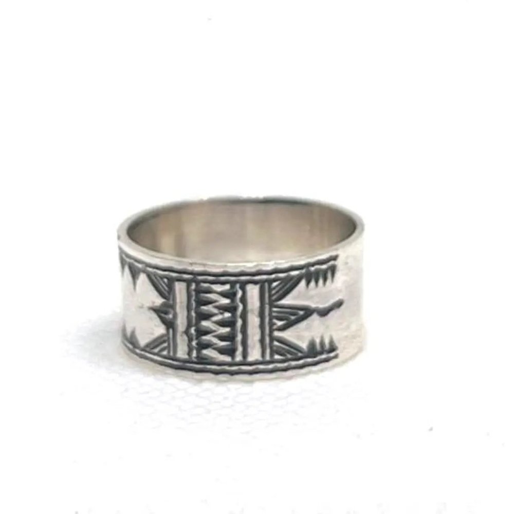 Handmade Sterling Silver Tuareg Cross Ring: Engraved Berber Ethnic Tribal Jewellery