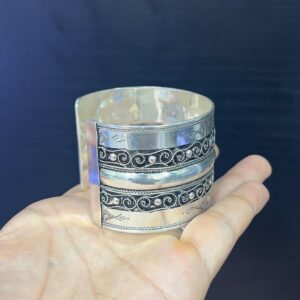 Tuareg Sterling Silver Cuff Bracelet: Berber Boho Jewelry