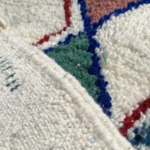 Azilal Rug - Ivory Multicolor Wool Rug - Handmade Tribal Rug - Boho Area Rug Colorful - Zemmour Berber Carpet - Multiple Sizes