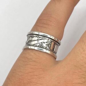 Handmade Sterling Silver Tuareg Ring: Amazigh Berber Gothic Rock Tribal Jewelry