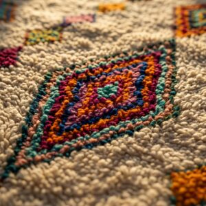 Azilal Diamond Chain Rug, Rainbow Wool Carpet, Hand Knotted Berber Shag (Custom)
