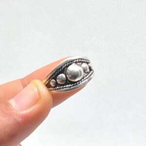 Berber Beaded Balls Band Sterling Silver Statement Ring: Handmade Tribal Ethnic Traditional Vintage