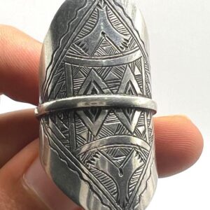 Tuareg Sterling Silver Amazigh Ring: Berber Tribal Boho Ethnic Jewelry (Size 65 FR / 11 US)